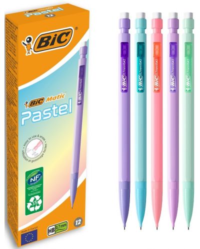 Автоматичен молив BIC Matic - Pastel, 0.7 mm, HB, асортимент - 2