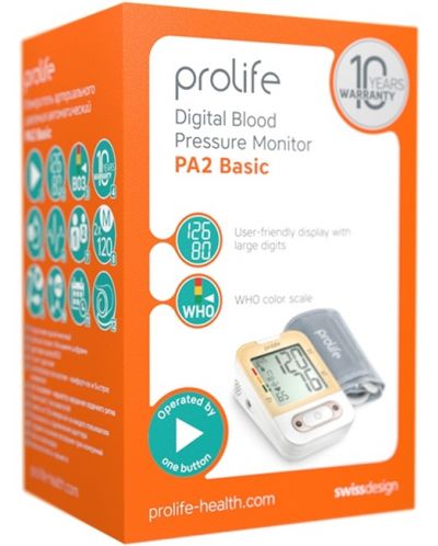 PA2 Basic Автоматичен апарат за кръвно налягане, Prolife - 2