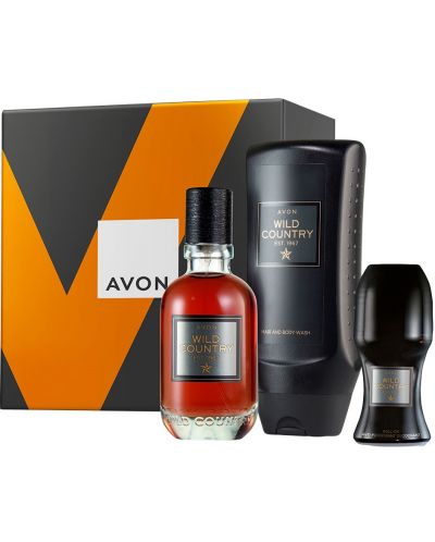 Avon Комплект Wild Country - Тоалетна вода, Душ гел и Рол-он, 75 + 250 + 50 ml - 1