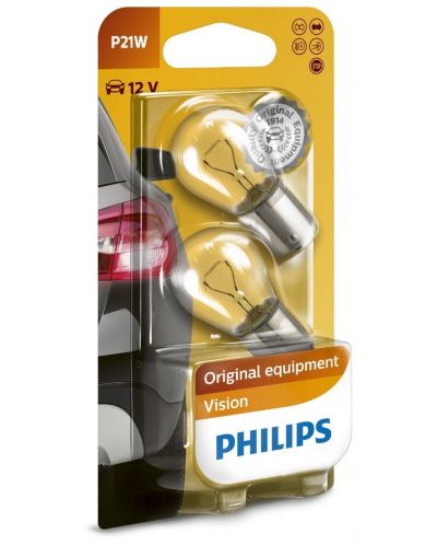 Автомобилни крушки Philips - 12V, P21W, BA15s, 2 броя - 1