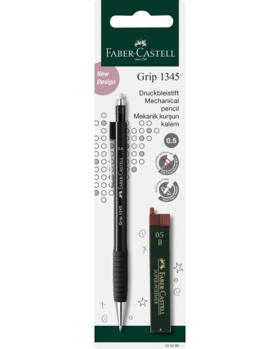 Автоматичен молив Faber-Castell Grip - 0.5 mm, с включени 12 графита - 1