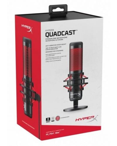 Микрофон HyperX - Quadcast, черен - 8