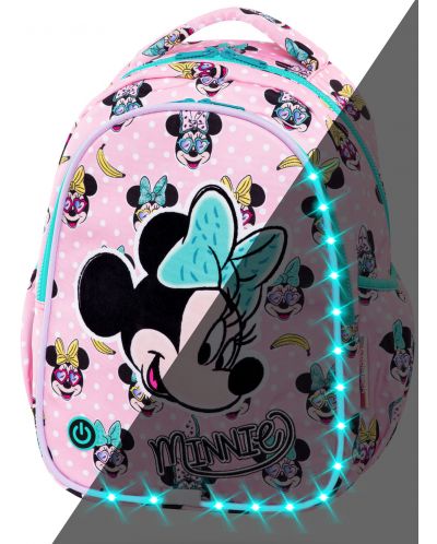Ученическа светеща LED раница Cool Pack Joy S - Minnie Mouse Pink - 1