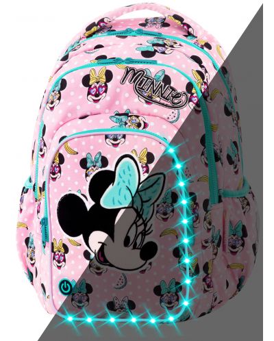 Ученическа светеща LED раница Cool Pack Spark L - Minnie Mouse Pink - 1