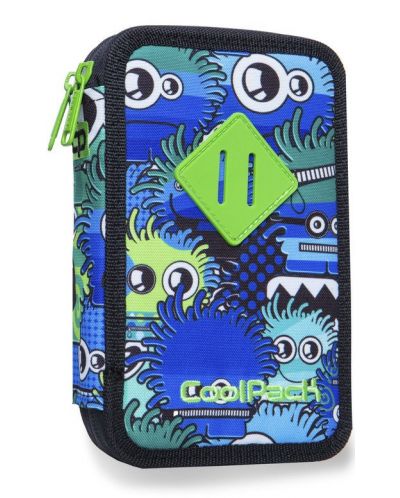 Несесер с ученически пособия Cool Pack Jumper 2 - Wiggle Eyes Blue, с 2 отделения