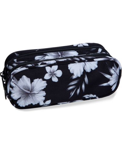 Елипсовиден ученически несесер Cool Pack Clever - White Hibiscis, 2 отделения