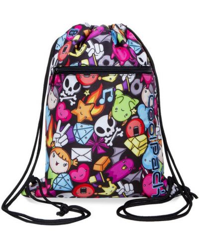 Спортен сак с връзки Cool Pack Vert - Doodle, с цип