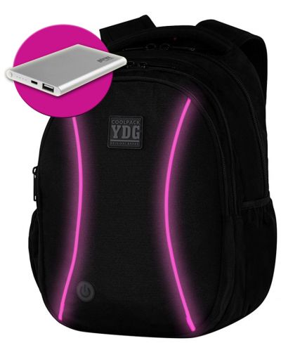 Ученическа светеща LED раница Cool Pack Joy - Розова + подарък