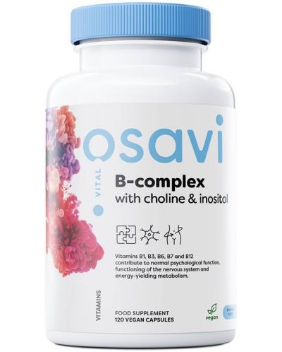 B-Complex with Choline & Inositol, 120 капсули, Osavi - 1