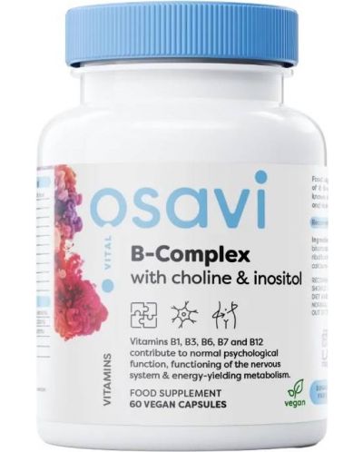 B-Complex with Choline & Inositol, 60 капсули, Osavi - 1