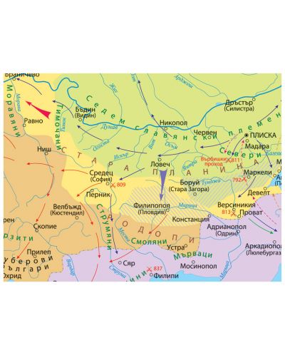 България до приемане на християнството (681-852) - стенна карта - 2