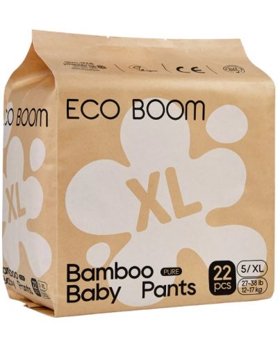 Бамбукови еко пелени гащи Eco Boom Premium - Размер 5, 12-17 kg, 22 броя - 1