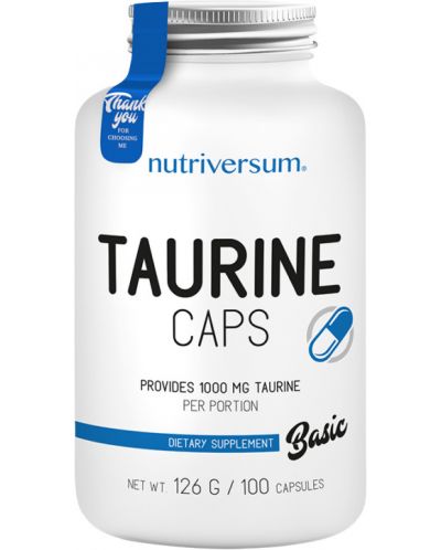 Basic Taurine Caps, 1000 mg, 100 капсули, Nutriversum - 1