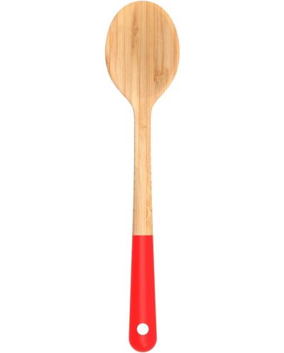 Бамбукова лъжица Pebbly - 30 cm, червена - 1