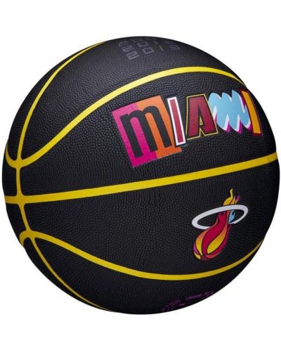 Баскетболна топка Wilson - NBA City Edition Collector Miami Heat, размер 7 - 2