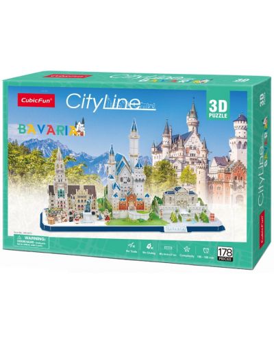 3D Пъзел Cubic Fun от 178 части - City Line Bavaria - 2