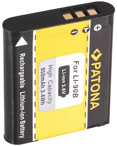 Батерия Patona - Standard, заместител на Olympus Li-90b, черна/жълта - 1