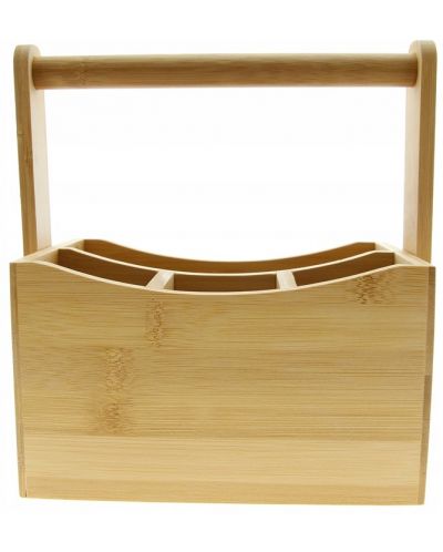 Бамбуков органайзер за прибори и салфетки HIT - 23 x 14 x 23.5 cm - 4