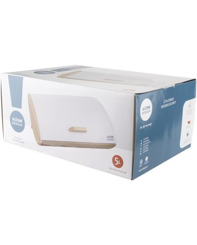 Бамбукова кутия за хляб ADS - White, 35 x 25 x 15.5 cm - 6