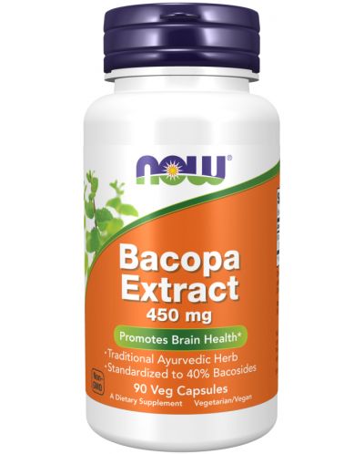 Bacopa Extract, 450 mg, 90 капсули, Now - 1