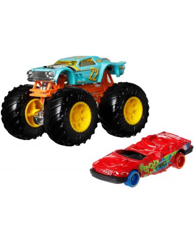 Бъги Hot Wheels Monster Trucks - Night Shifter, с количка, 1:64 - 2