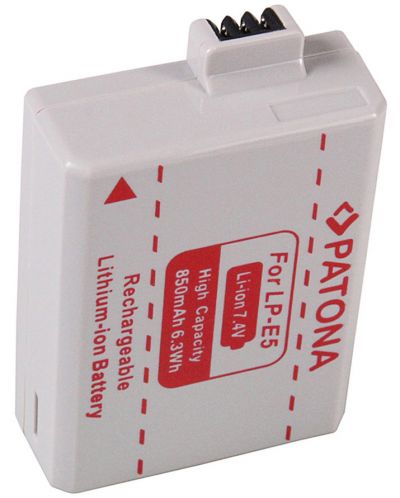 Батерия Patona - Standard, заместител на Canon LP-E5, бяла - 1