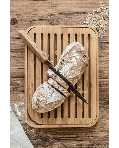 Бамбукова дъска и нож за хляб Pebbly - размер L - 5