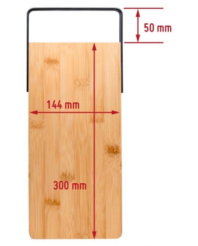 Бамбукова дъска Nerthus - За рязане и сервиране, 30 x 14.4 cm - 3
