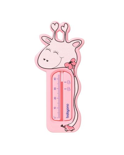 Термометър за баня Babyono - Жираф, розов - 1