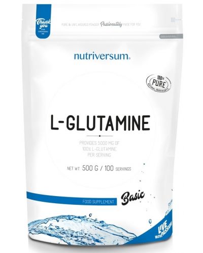 Basic L-Glutamine, неовкусен, 500 g, Nutriversum - 1
