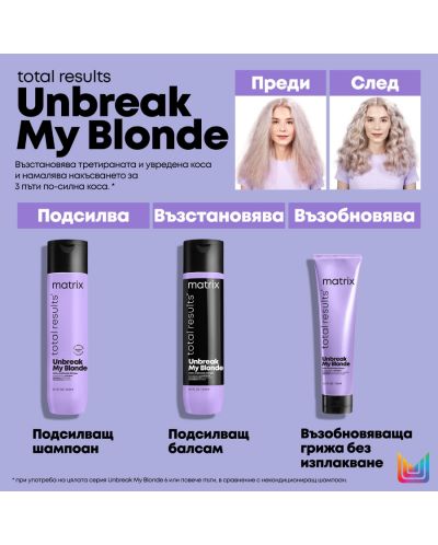 Matrix Unbreak My Blonde Балсам за коса, 300 ml - 4