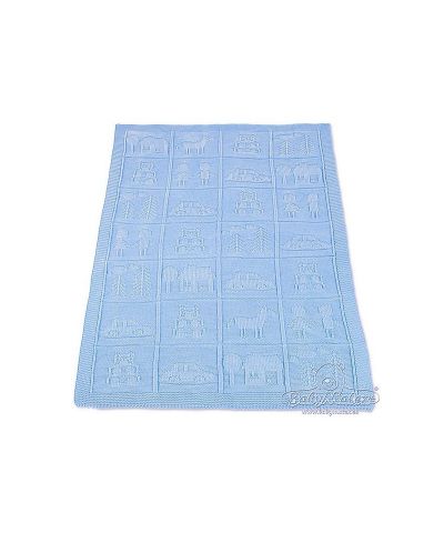 Детско плетено одеяло Baby Matex - Синьо - 1