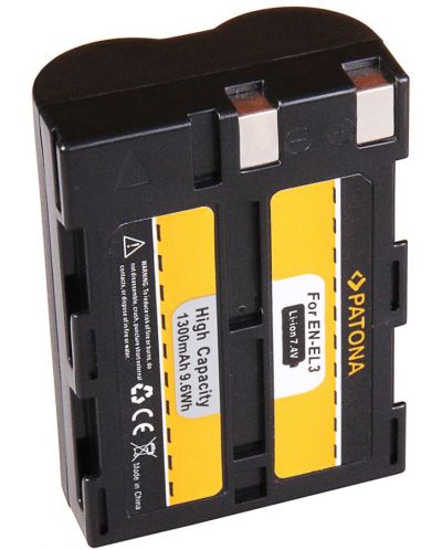 Батерия Patona - Standard, заместител на Nikon EN-EL3, черна/жълта - 2