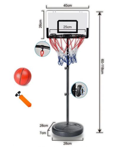 Баскетболен кош Yifeng - С топка, 118 cm - 3