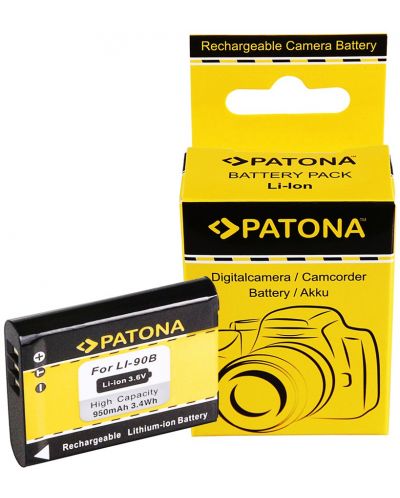 Батерия Patona - Standard, заместител на Olympus Li-90b, черна/жълта - 3