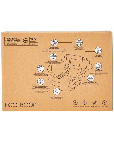 Бамбукови еко пелени Eco Boom Premium - Размер 4, 9-14 kg, 60 броя - 3