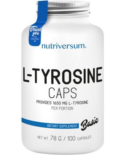 Basic L-Tyrosine, 550 mg, 100 капсули, Nutriversum - 1