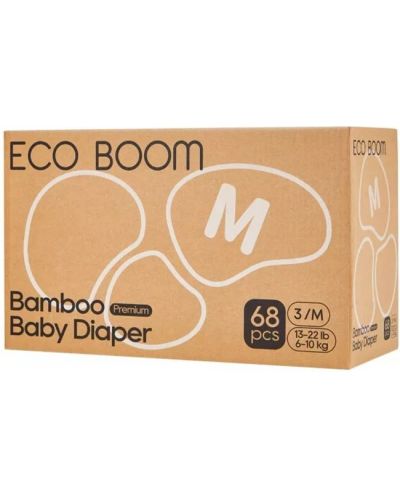 Бамбукови еко пелени Eco Boom Premium - Размер 3, 6-10 kg, 68 броя - 2