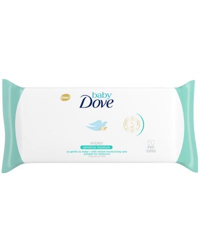 Почистващи мокри кърпи Baby Dove Rich Moisture - За чувствителна кожа, 50 броя