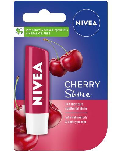 Nivea Балсам за устни Cherry Shine, 4.8 g - 1