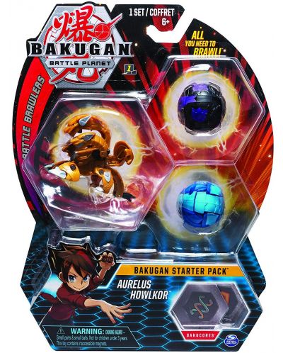 Игрален комплект Bakugan Battle Planet - Стартов пакет с 3 топчета, асортимент - 3
