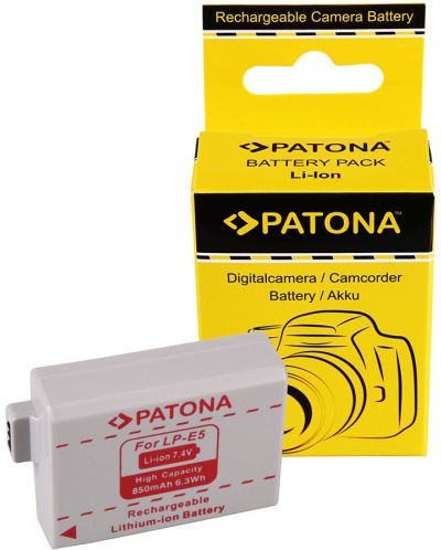 Батерия Patona - Standard, заместител на Canon LP-E5, бяла - 3