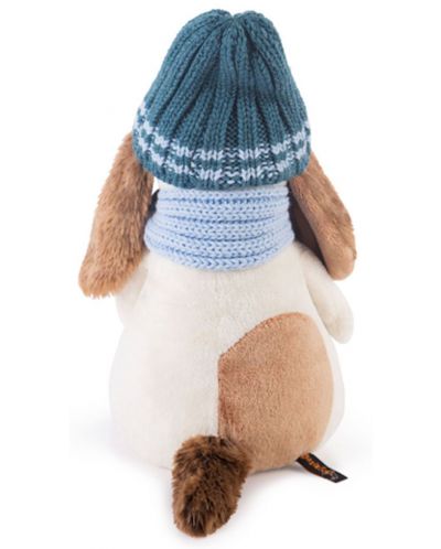 Плюшена играчка Budi Basa - Кученце Бартоломей, със синя шапка и шал, 27 cm - 3