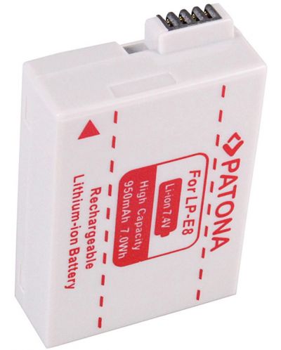 Батерия Patona - Standard, заместител на Canon P-E8, LPE8, бяла - 1