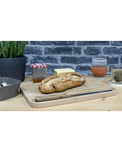 Бамбукова дъска и нож за хляб Pebbly - размер L - 6