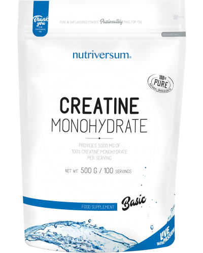 Basic Creatine Monohydrate, 500 g, неовкусен, Nutriversum - 1