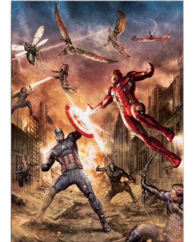 Метален постер Displate - Marvel : Civil War Divided We Fall - Battle - 1