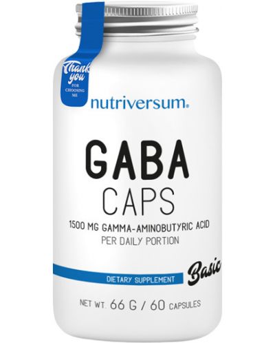 Basic GABA, 750 mg, 60 капсули, Nutriversum - 1