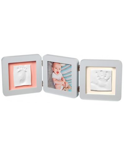 Рамка за снимка и 2 отпечатъка Baby Art - My Baby Touch, бяла - 1