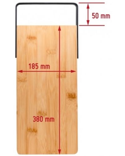 Бамбукова дъска Nerthus - За рязане и сервиране, 38 x 18.5 cm - 3